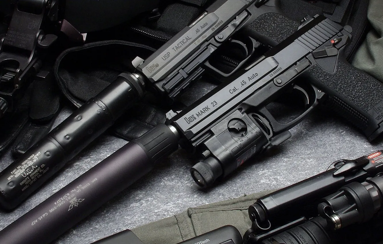 Photo wallpaper gun, pistol, weapon, Mark 23, Heckler & Koch, HM Mark 23, Heckler & Koch Mark …