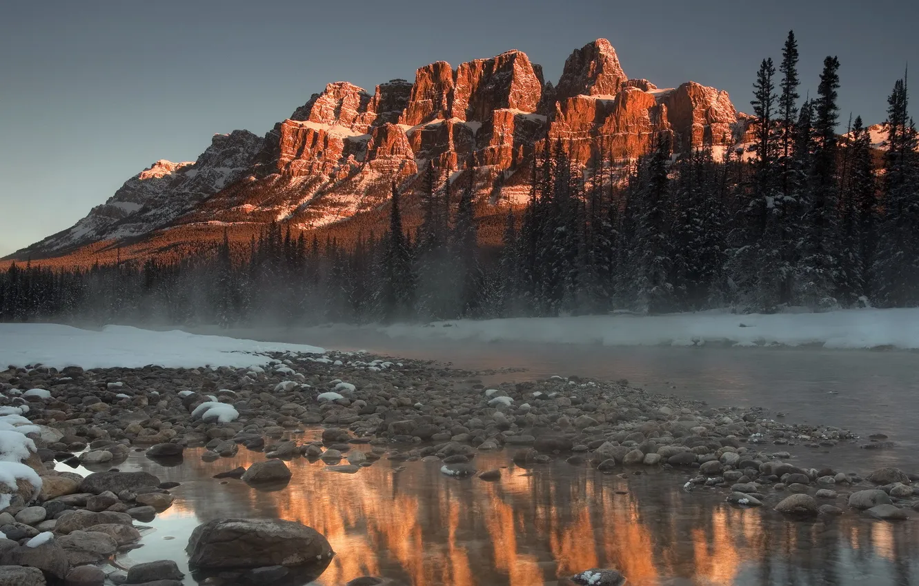 Photo wallpaper landscape, mountains, lake