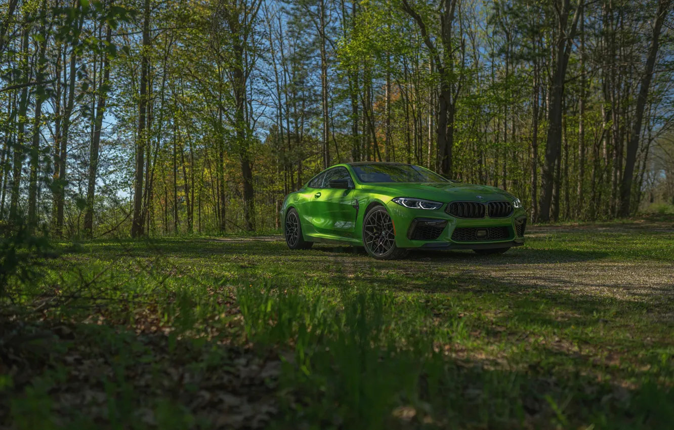 Photo wallpaper grass, coupe, BMW, Coupe, 2020, BMW M8, two-door, M8