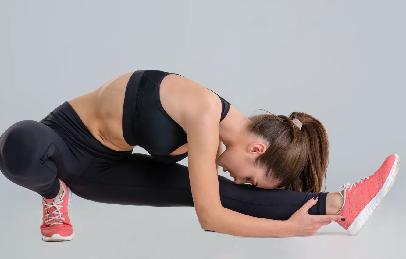 Photo wallpaper girl, fitness, elongation