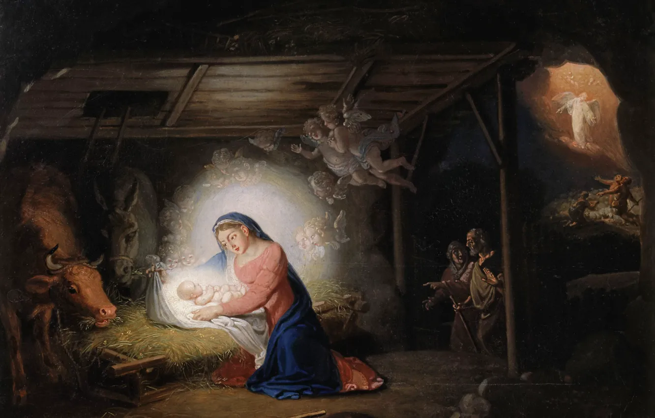 Photo wallpaper religious painting, Christmas, Borovikovsky, V. L., Nov. Ierusalim
