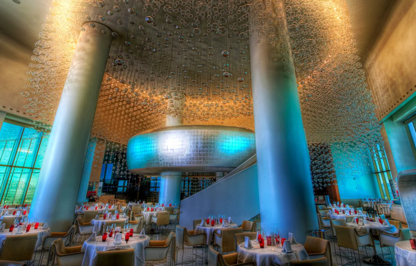Photo wallpaper hdr, restaurant, the hotel, column, the hotel, dining room