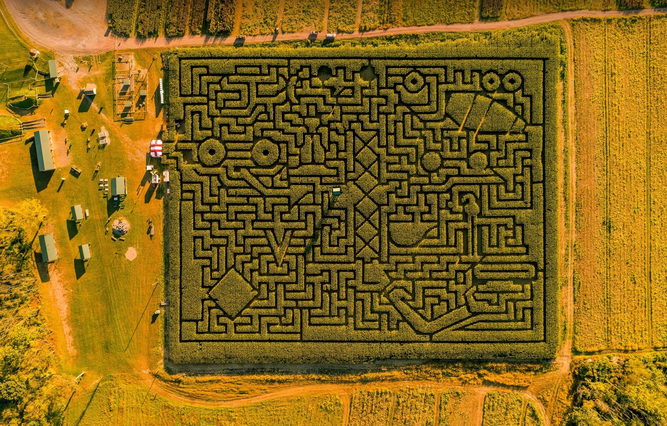 Photo wallpaper USA, USA, PA, Pennsylvania, Saylorsburg, The Poconos Maze, Saylorsburg, Poconos Maze