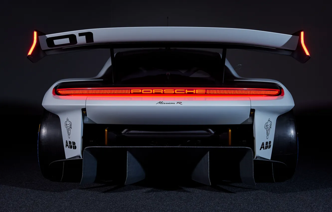 Photo wallpaper Porsche, rear view, Mission R, Porsche Mission R