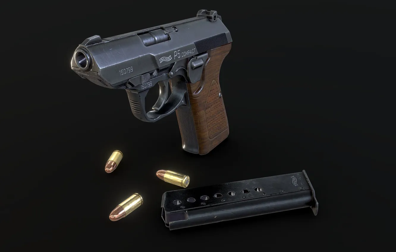 Photo wallpaper Germany, Self-loading pistol, Walther P5 Compact