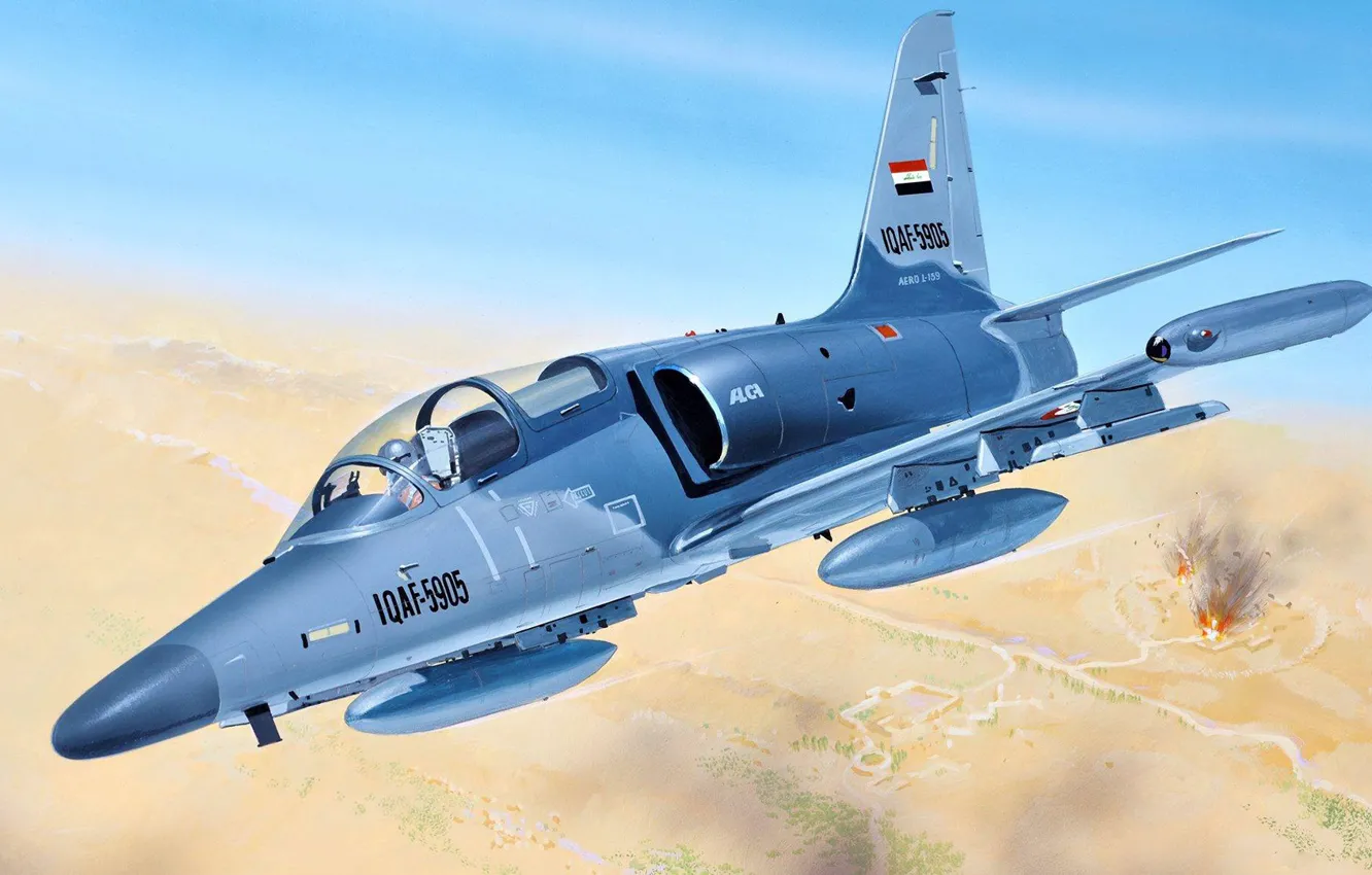 Photo wallpaper The Iraqi air force, training and combat aircraft, Aero L-159 ALCA, light multipurpose attack plane