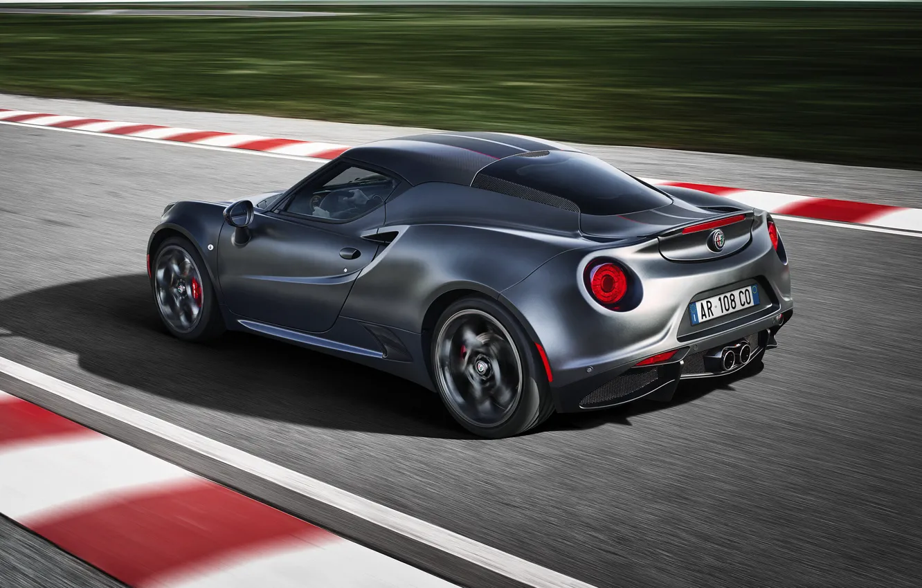 Photo wallpaper rear view, racing track, 2018, Competition, Alfa Romeo 4C