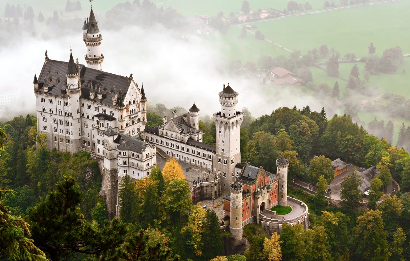 Photo wallpaper castle, Germany, Bayern, Neuschwanstein, vintage, castle