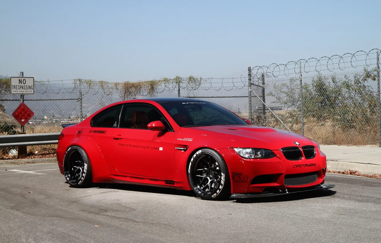 Photo wallpaper Red, Black, E92, Wheels, M3