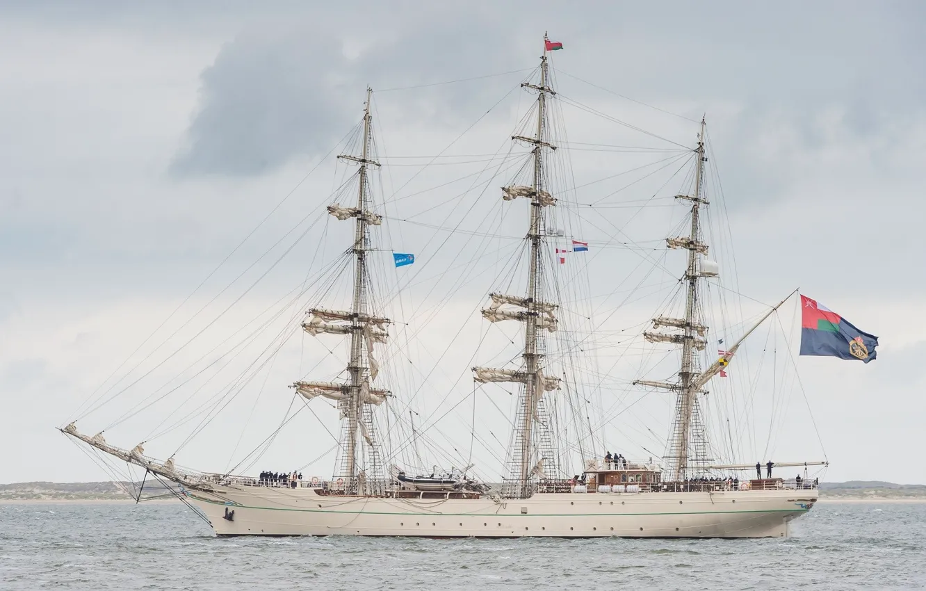 Photo wallpaper ship, sailboat, horizon