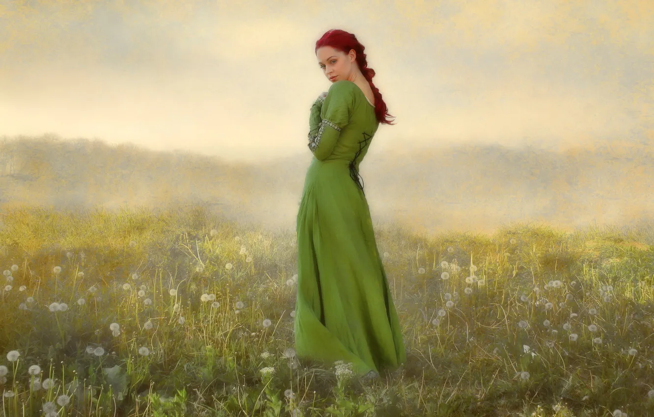 Photo wallpaper girl, nature, background