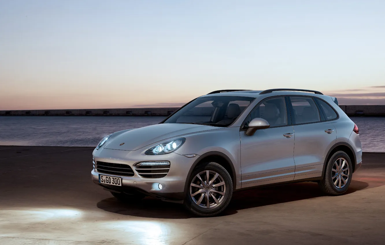 Photo wallpaper Porsche, Cayenne, Silver