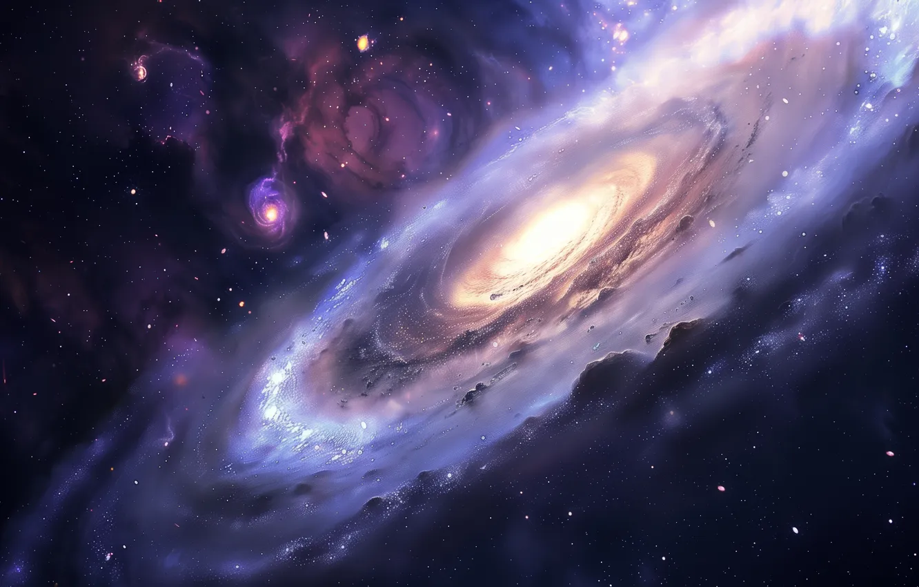 Photo wallpaper space, universe, Galaxy, stars, spiral