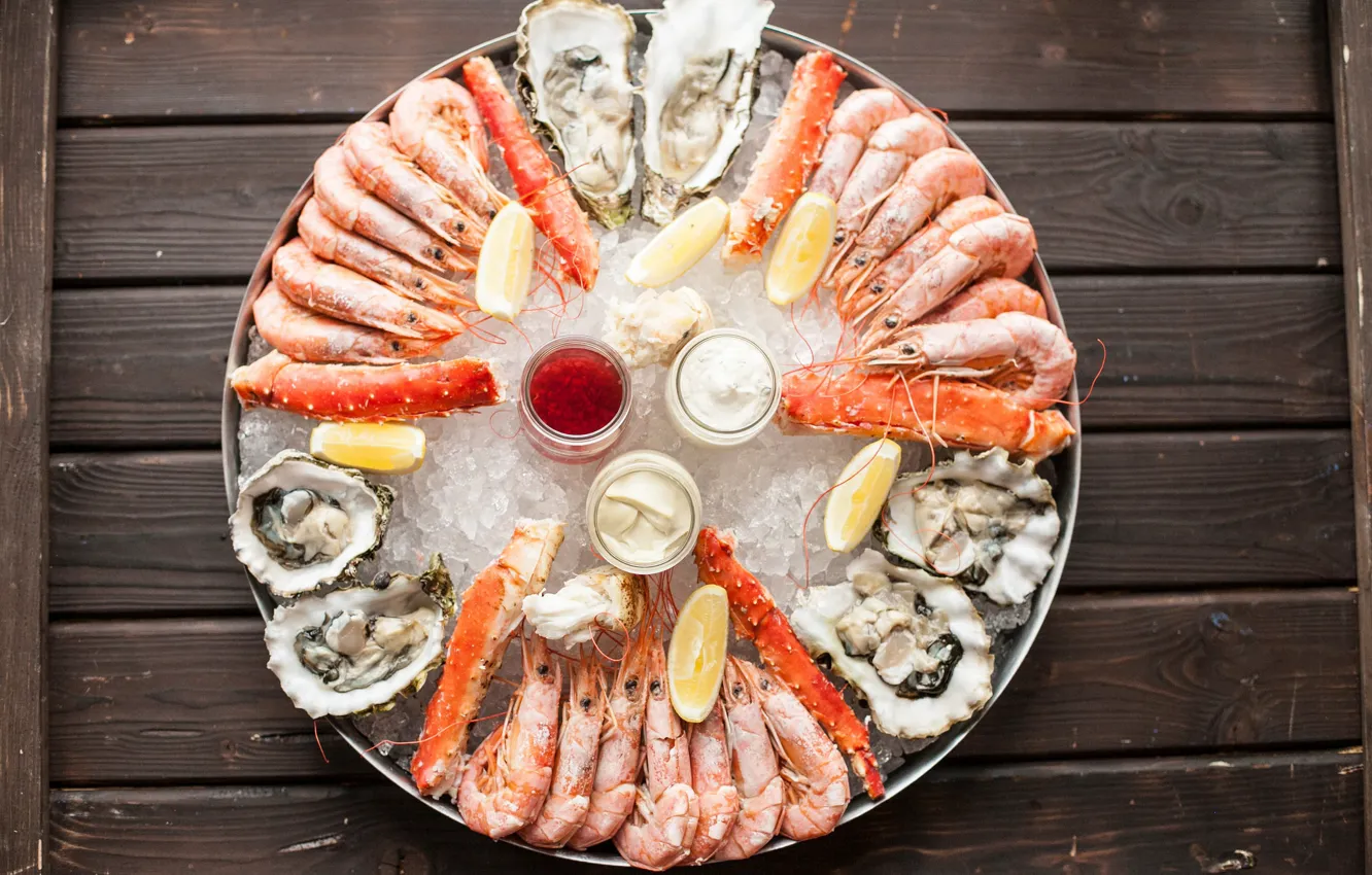 Photo wallpaper Crab, Cuts, Seafood, Shrimp