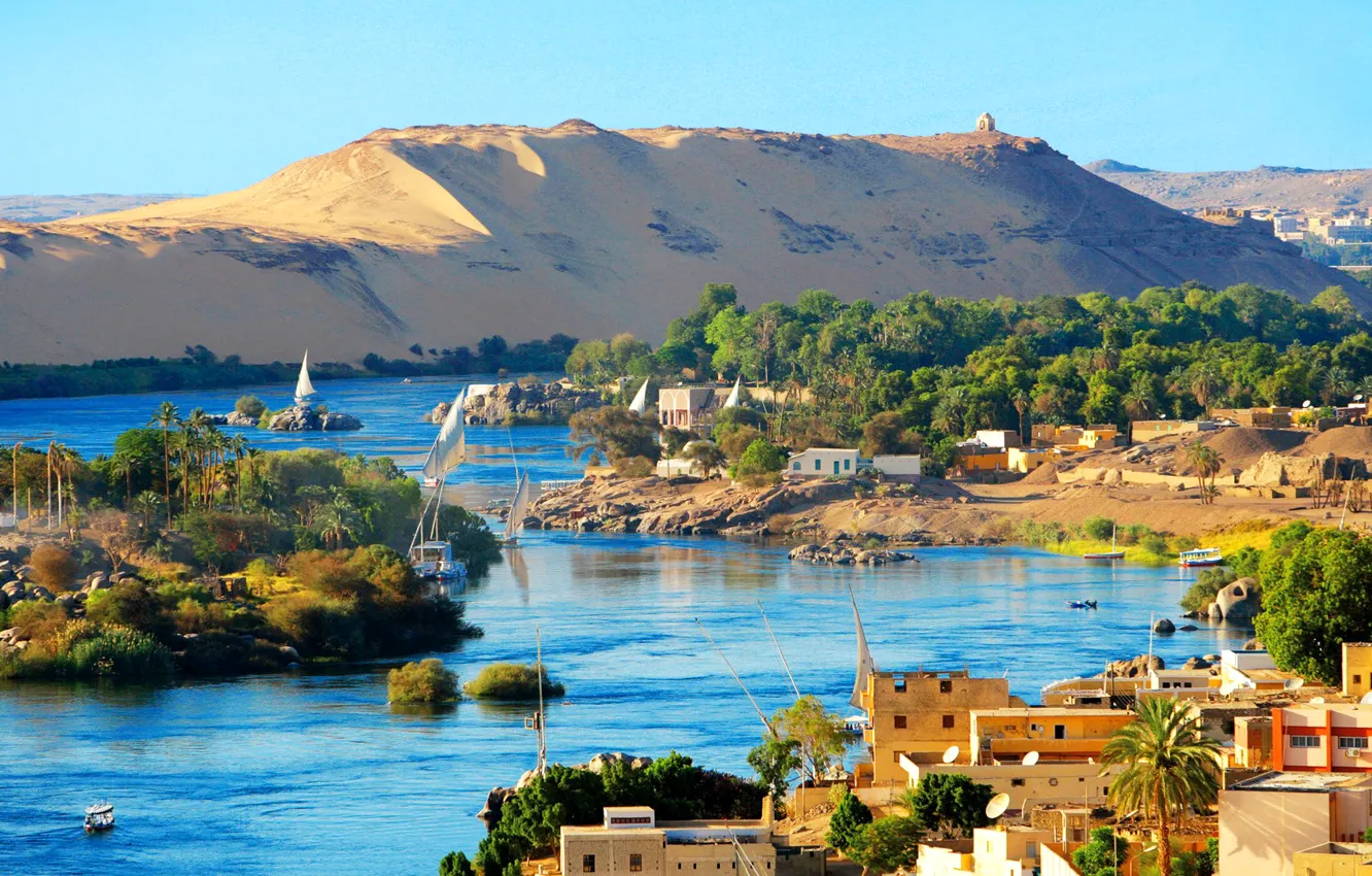 Photo wallpaper sea, the sky, trees, mountains, the city, home