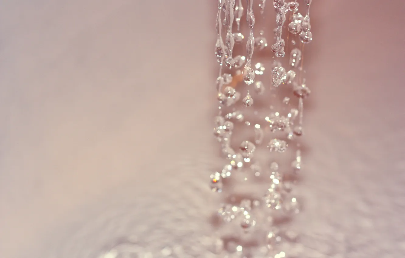 Photo wallpaper water, drops, stream