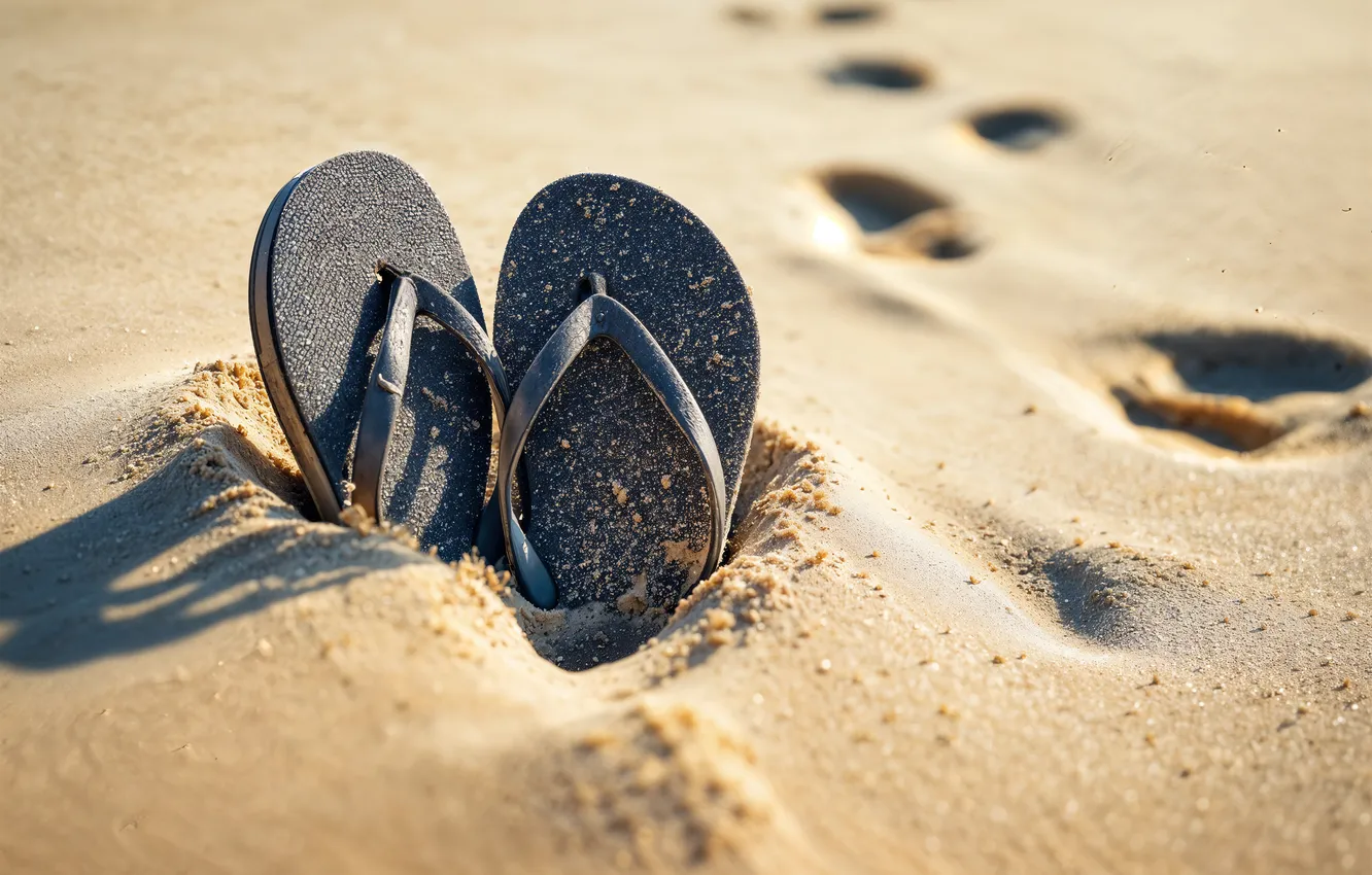Photo wallpaper colorful, beach, sand, towels, stacked