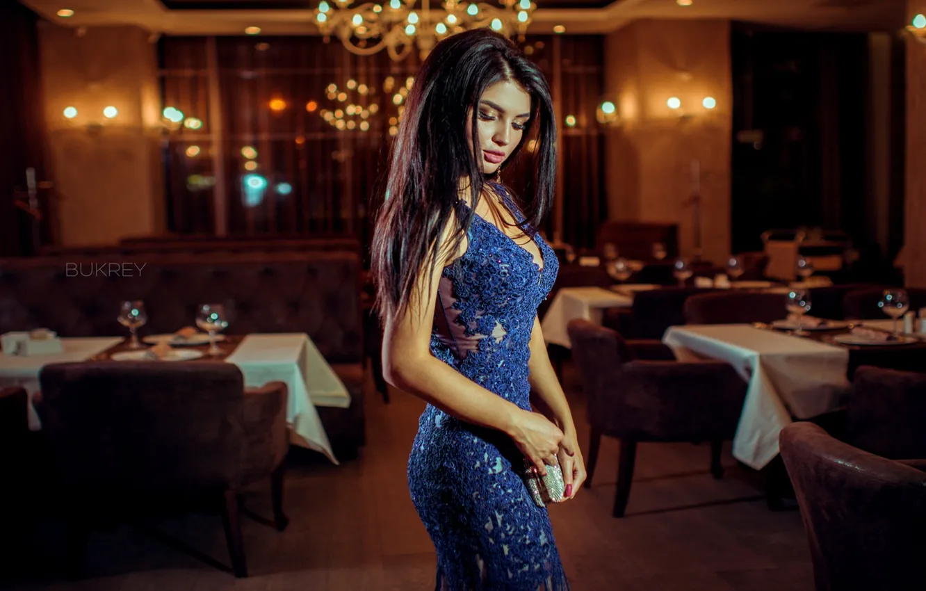 Photo wallpaper girl, dress, brunette, Kirill Bukrey, Karina Smolsky