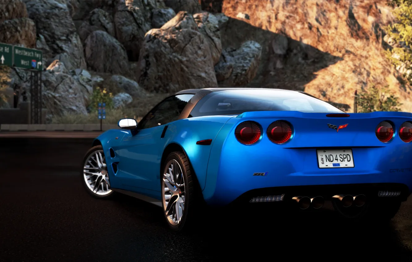 Photo wallpaper cars, Chevrolet Corvette ZR1, NFS Hot Pursuit 2010, Ceej