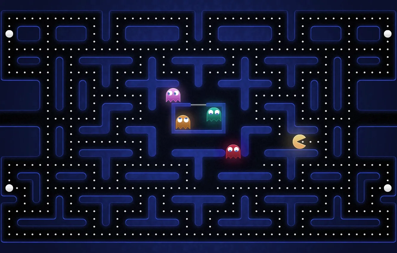 Photo wallpaper monster, game, level, pac man, the course, truck
