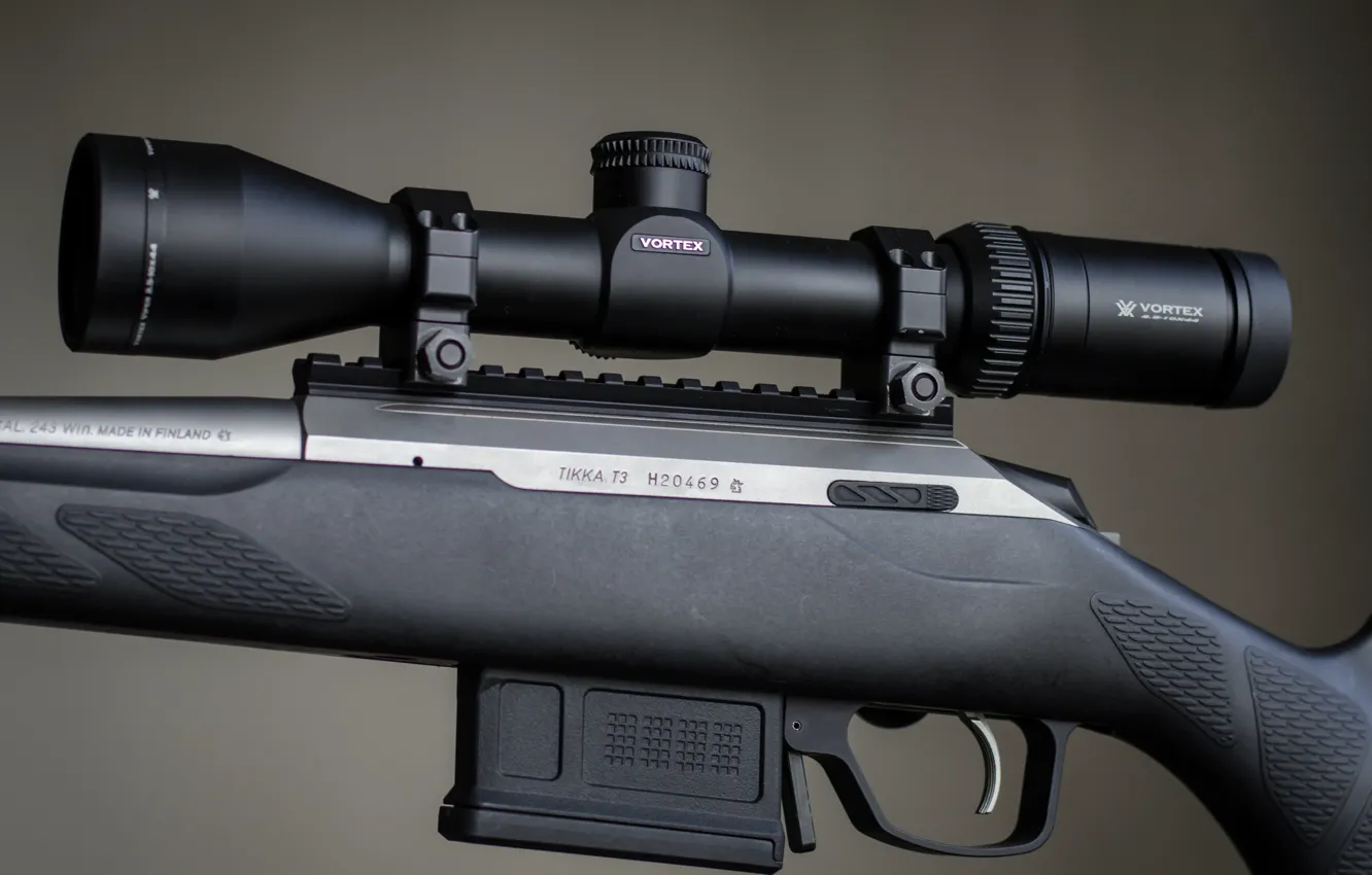 Photo wallpaper macro, optics, rifle, Tikka T3