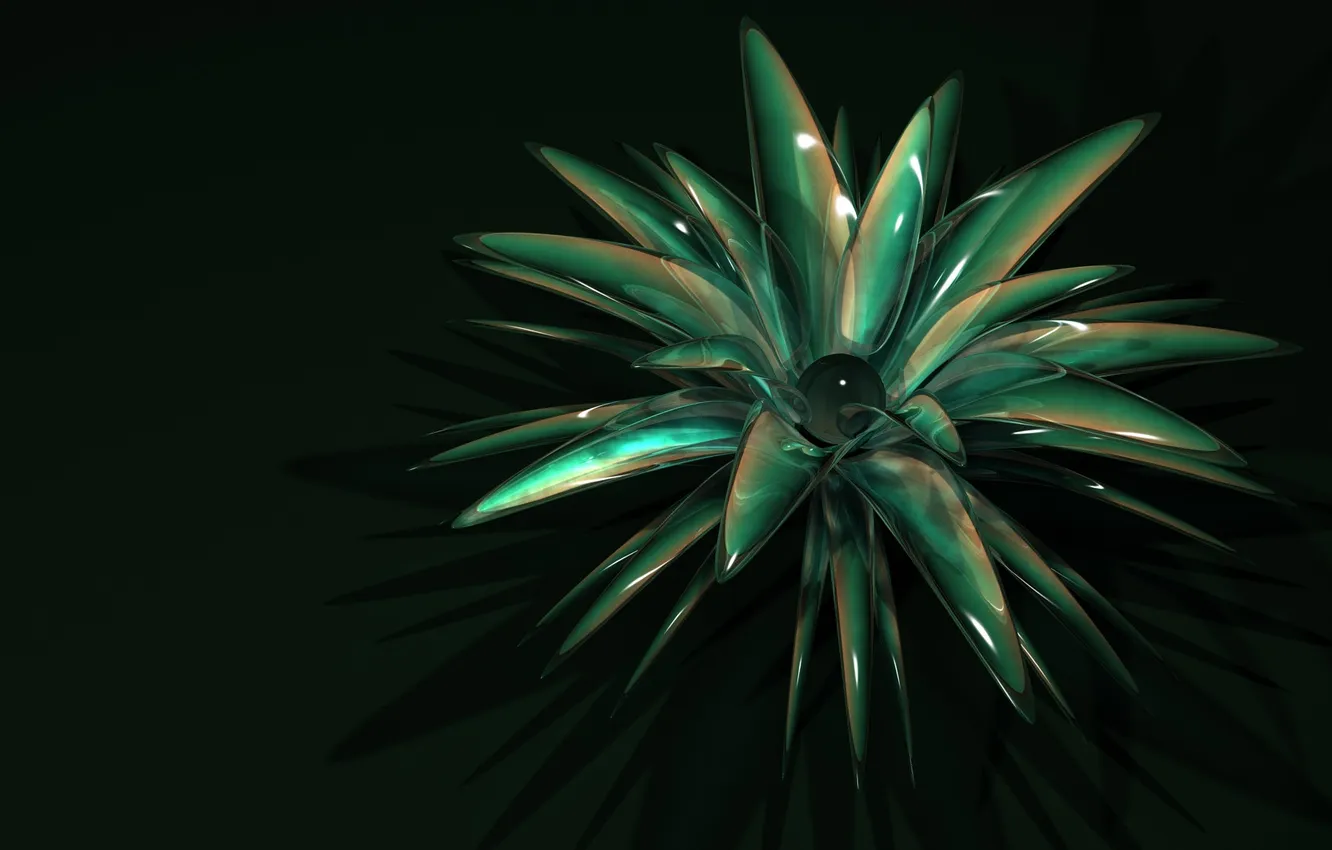 Photo wallpaper drops, flowers, the bushes, 3D graphics