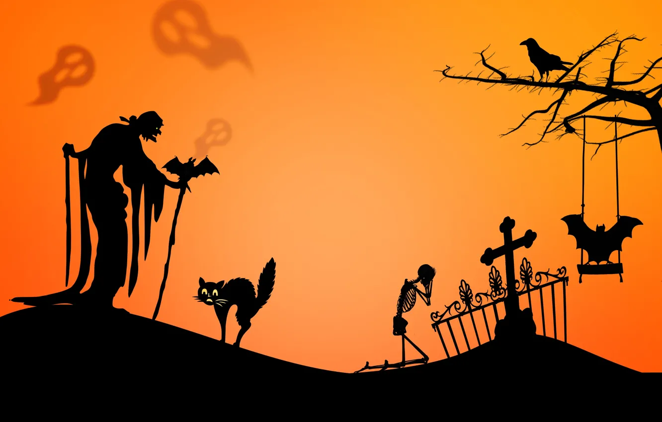 Photo wallpaper Ghost, witch, Halloween, 31 Oct