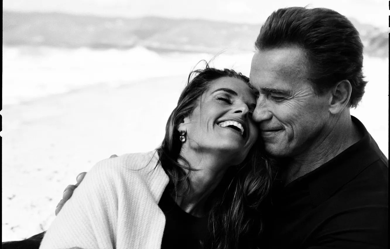 Photo wallpaper Arnold Schwarzenegger, Annie Leibovitz, Maria Shriver