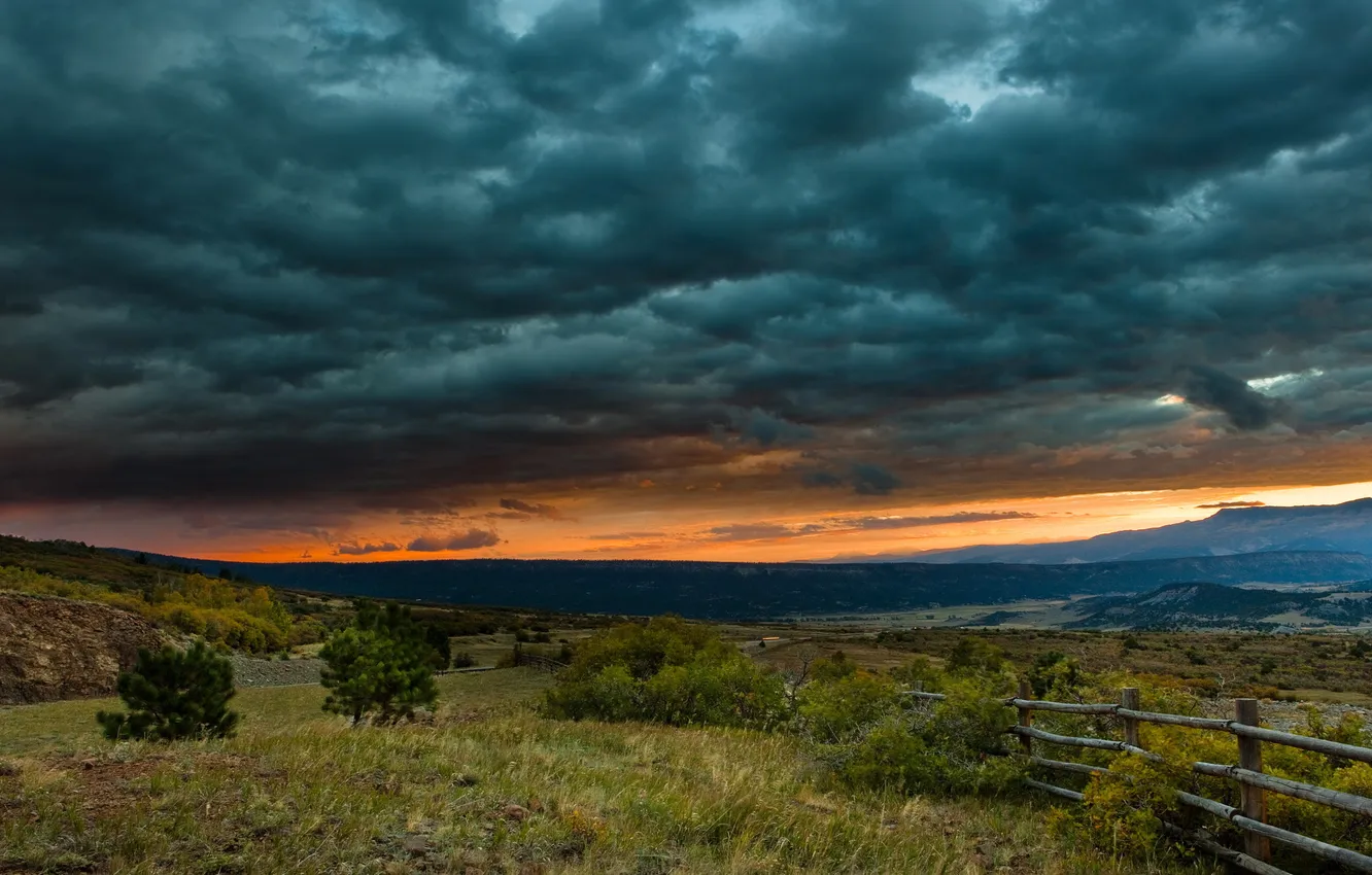 Photo wallpaper the sky, landscape, sunset, nature, valley