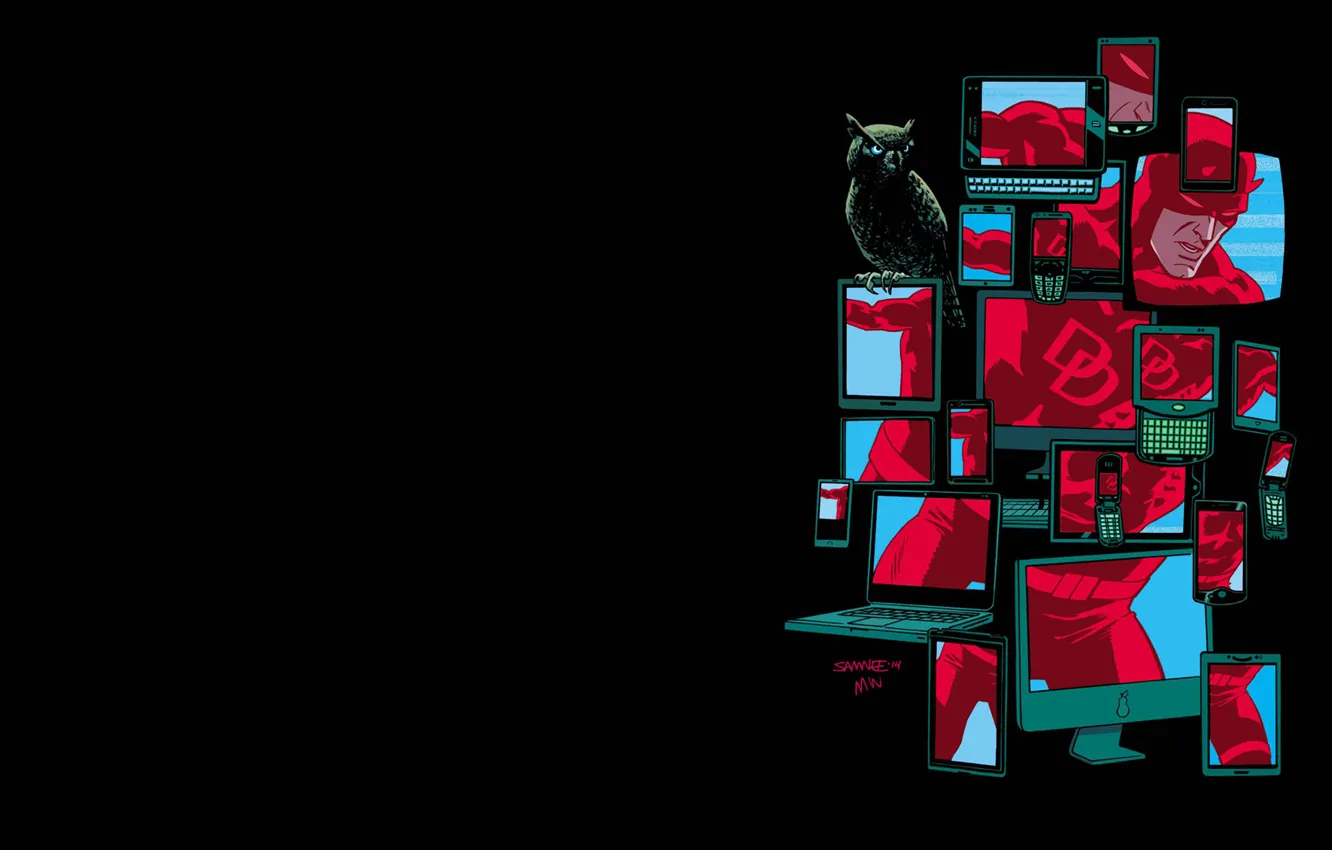 Photo wallpaper red, costume, Daredevil, Daredevil