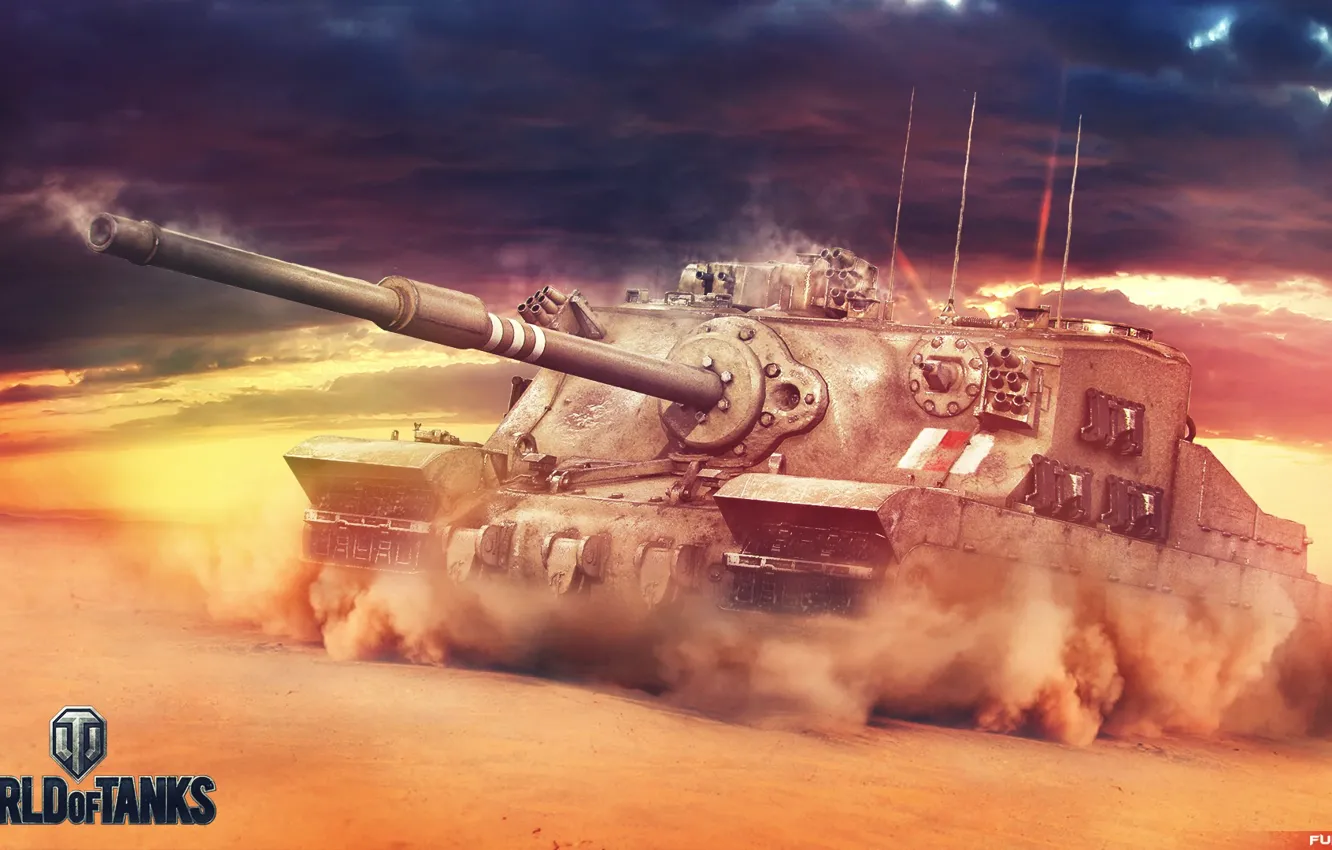 Photo wallpaper Game, Desert, UK, World of Tanks, FuriousGFX, Wargaming. Net, Tortois, Tortoise (A39)