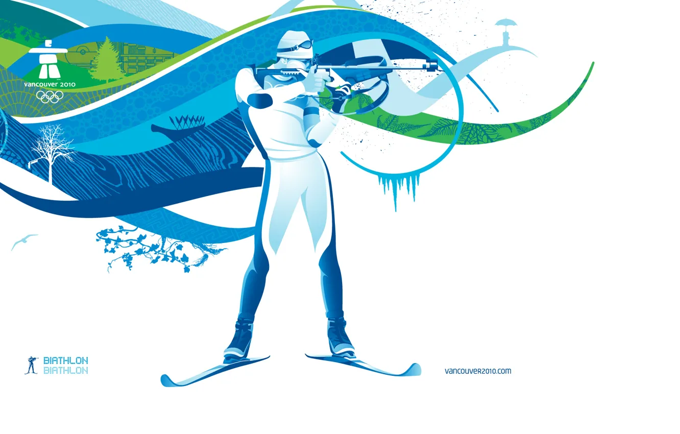 Photo wallpaper Vancouver, Olympics 2010, biathlon