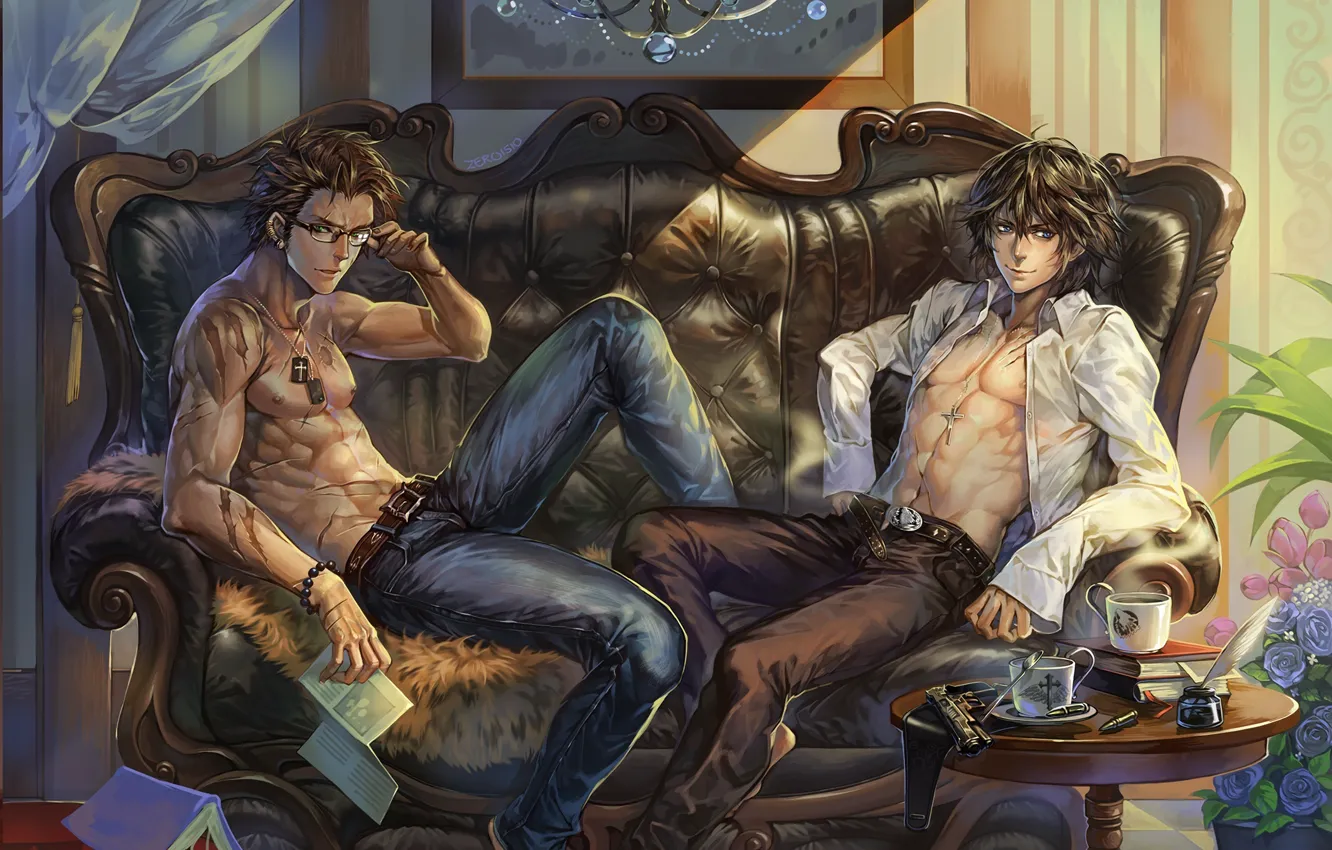 Photo wallpaper art, guy, scar