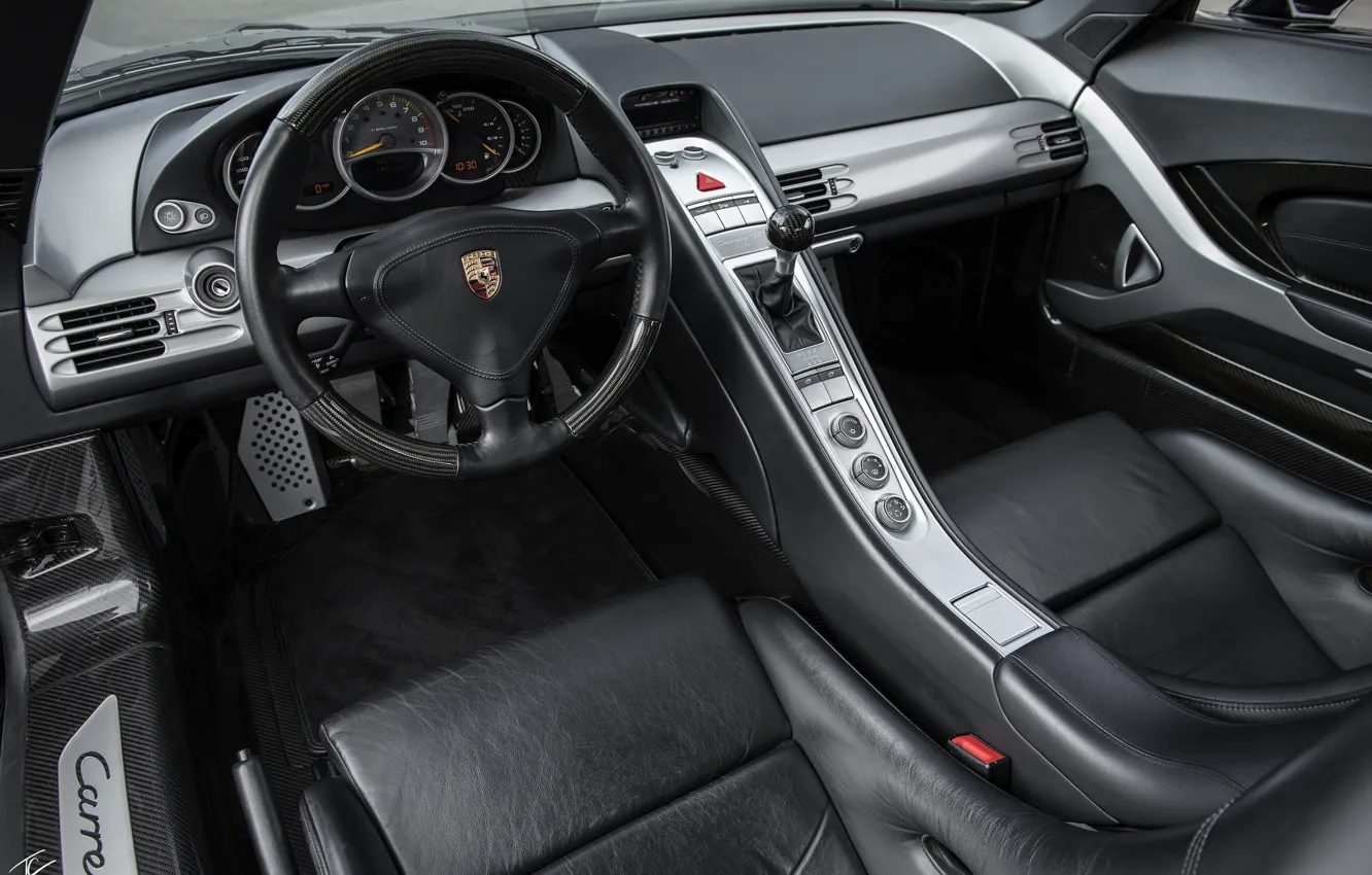 Photo wallpaper black, Porsche, supercar, salon, Carrera GT