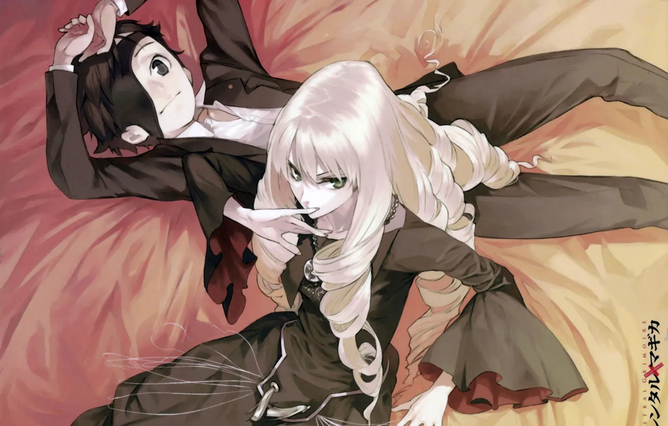 Photo wallpaper hands, headband, two, gesture, white hair, itsuki iba, adelicia, Rental Magica