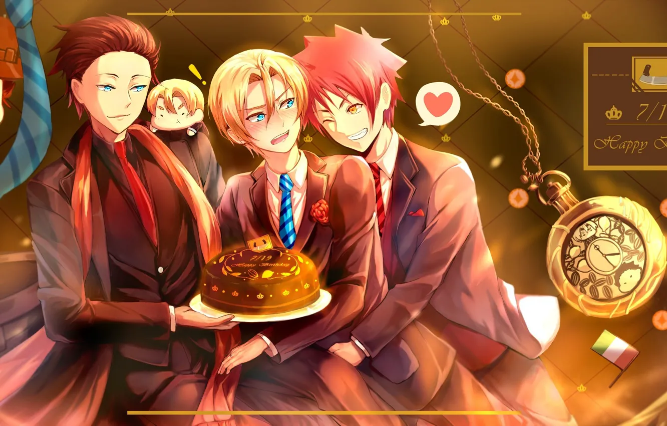 Photo wallpaper cake, guys, chef, In the search for the divine recipe, Shokugeki No Soma