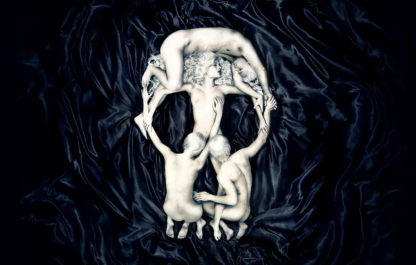 Photo wallpaper Minimalism, Design, Skull, Black background, Creative, Sake, Creative, Sex