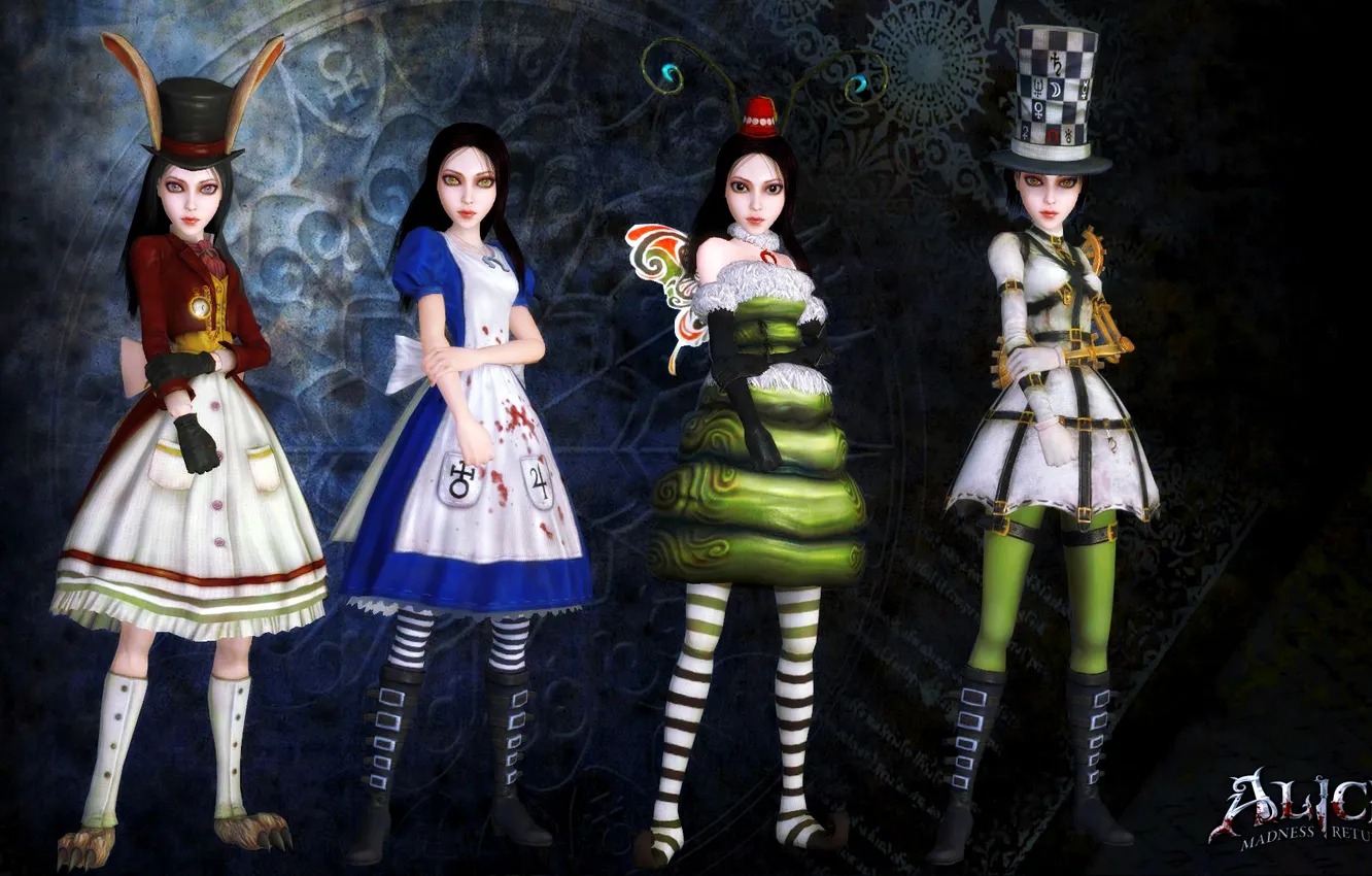 Photo wallpaper Rabbit, Classic, Alice, Dresses, Alice, Alice Madness Returns, Hatter, Mantis