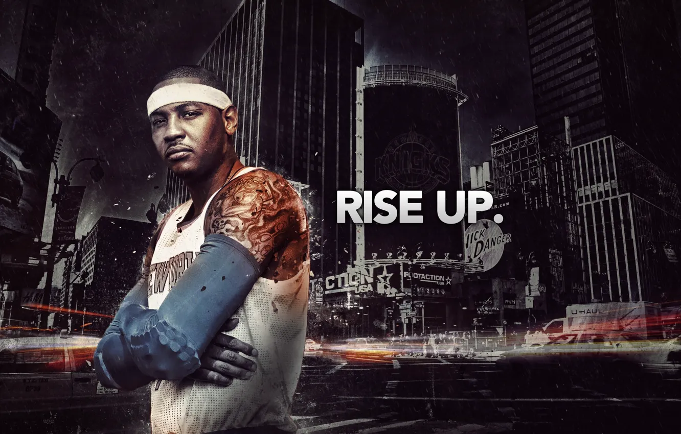Photo wallpaper the city, New York, tattoo, Basketball, New York, NBA, Knicks, Carmelo Anthony