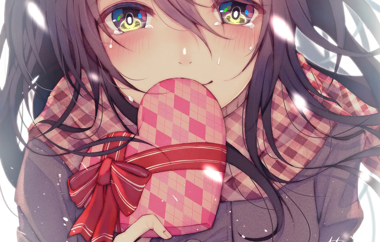 Photo wallpaper girl, hearts, Valentine's day