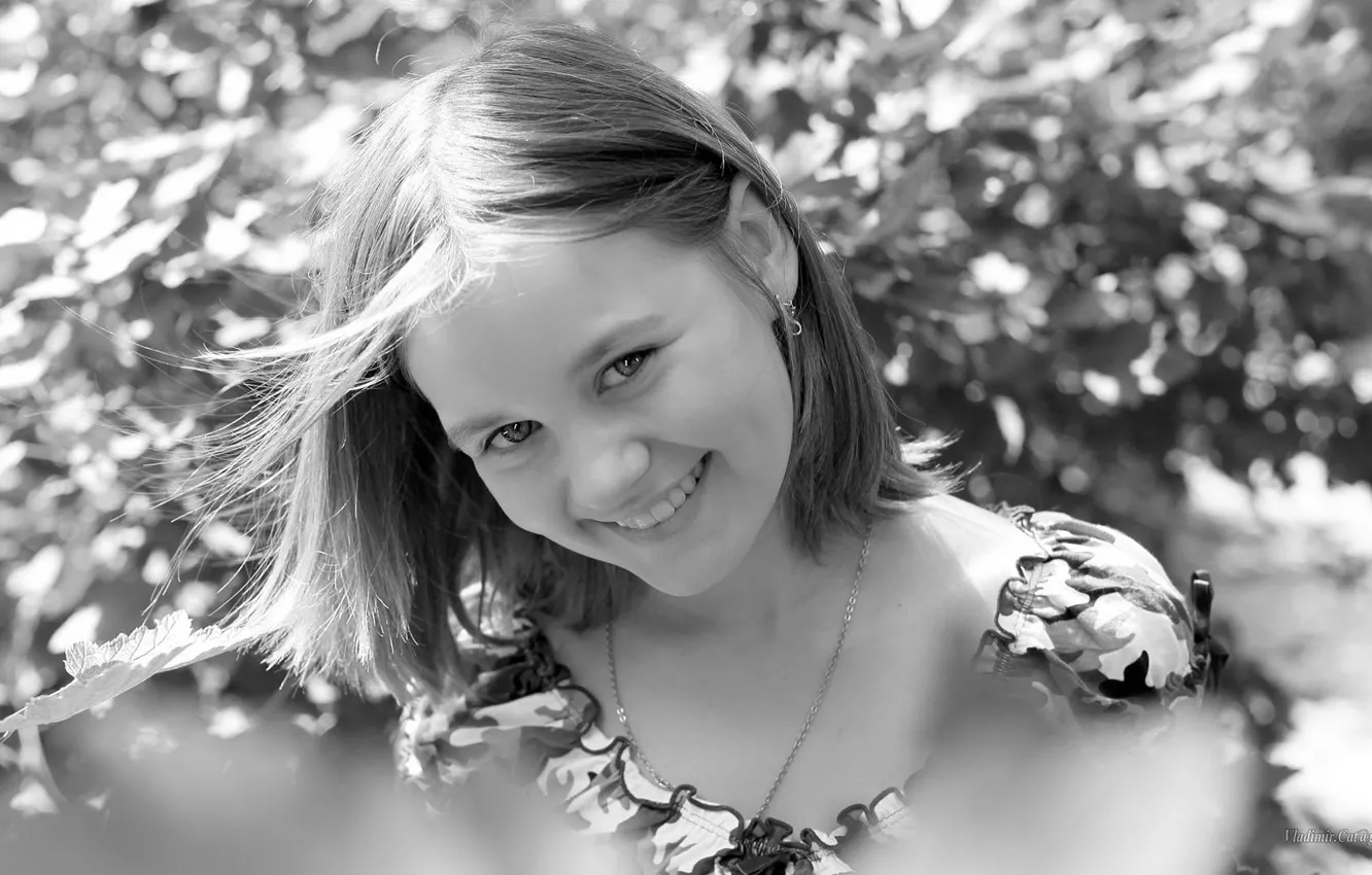 Photo wallpaper smile, mood, portrait, girl