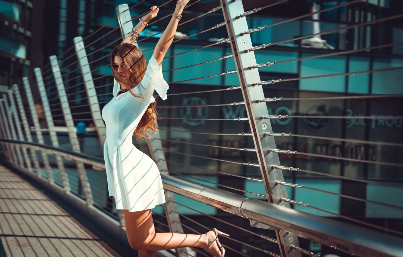 Photo wallpaper look, girl, pose, hair, dress, Marco Squassina