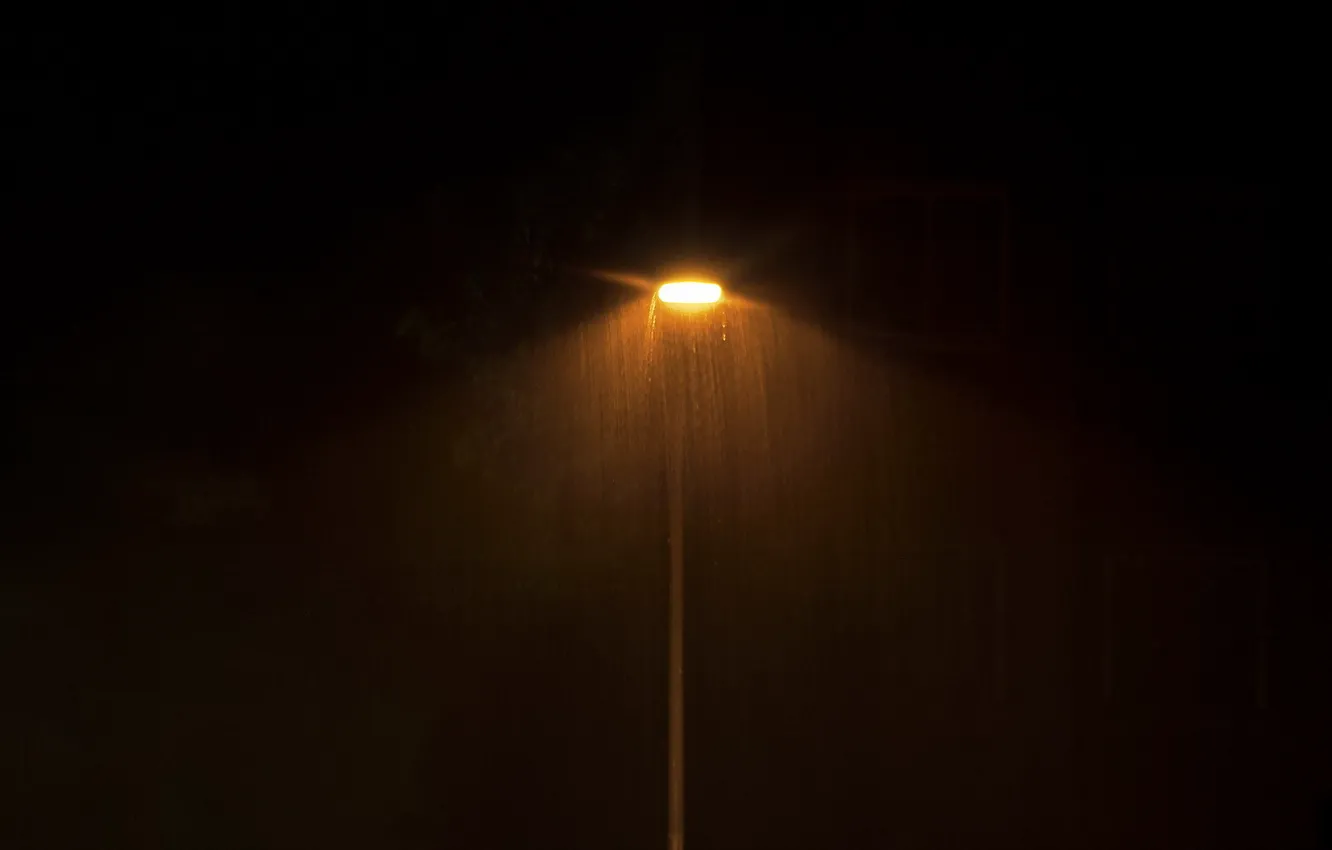 Photo wallpaper minimal, rain, Lampost