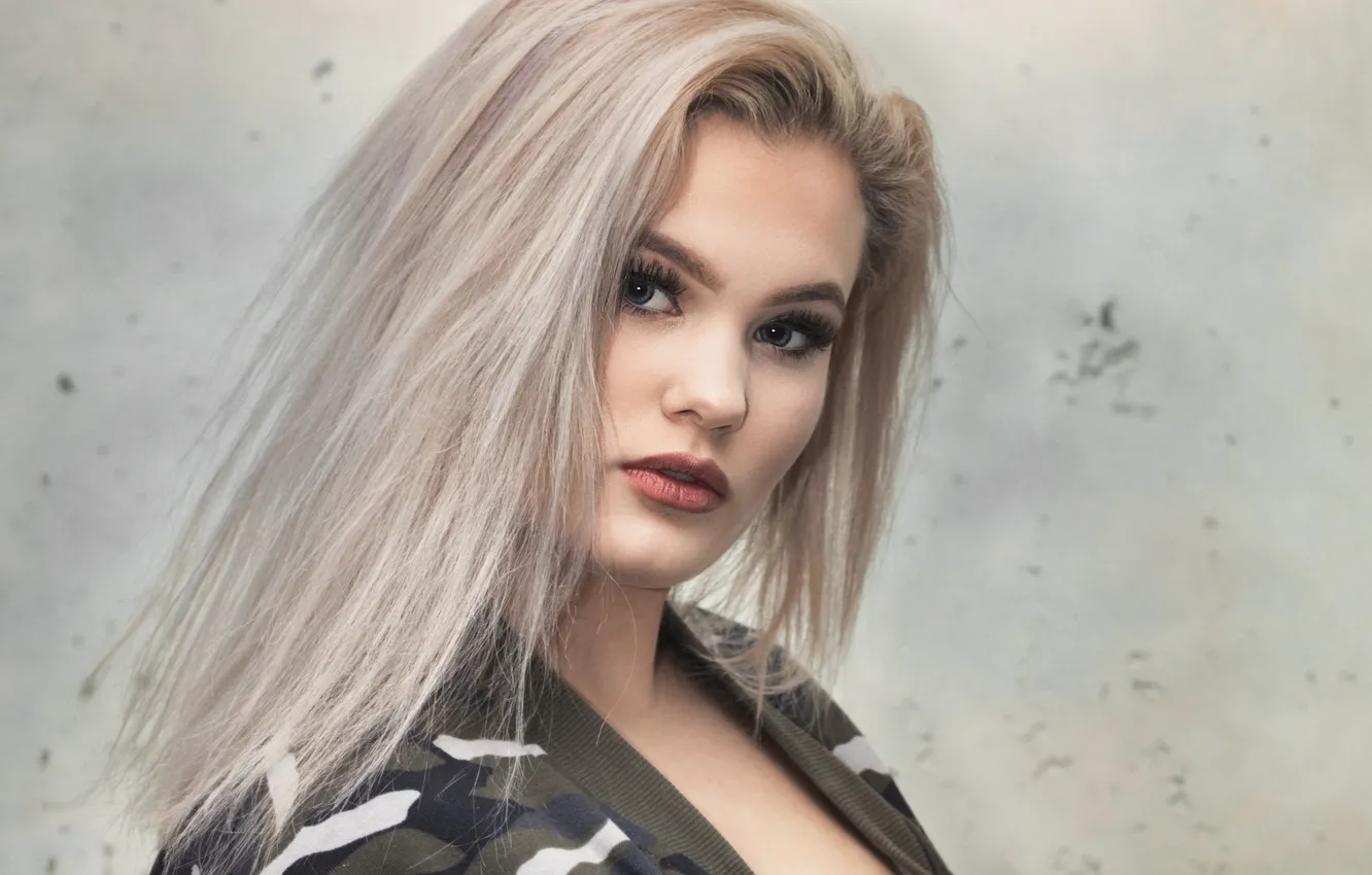 Photo wallpaper look, face, background, hair, lips