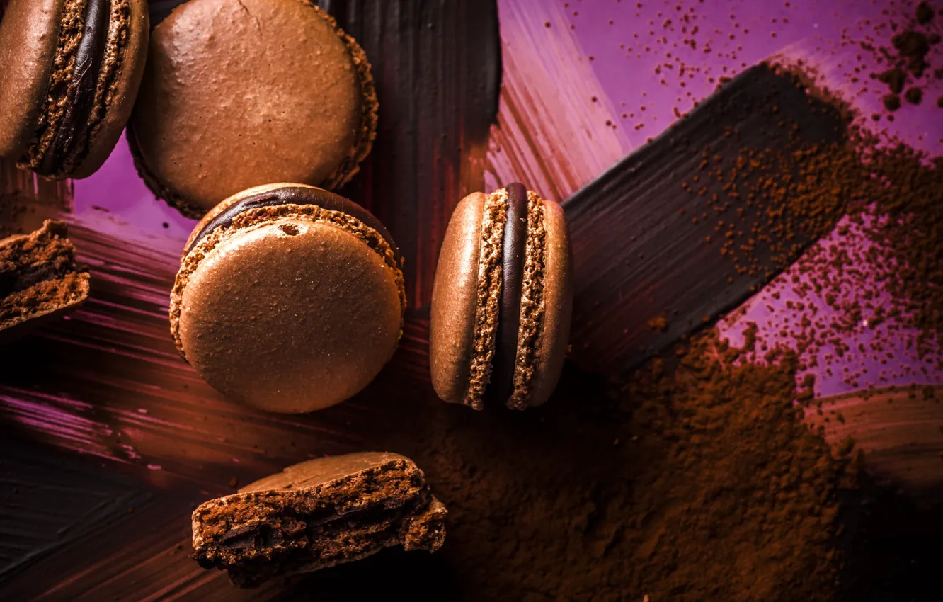Photo wallpaper macro, cake, macaroon