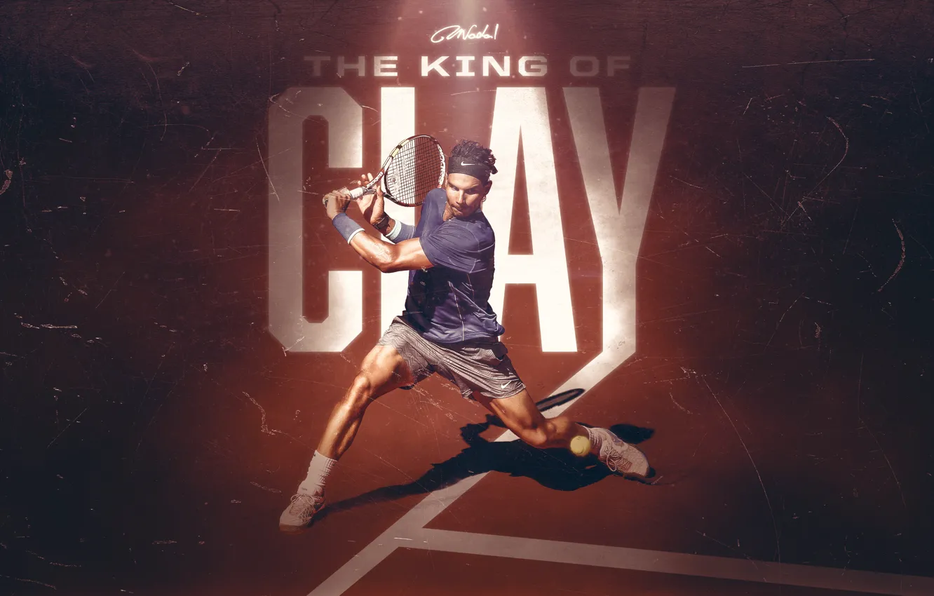 Photo wallpaper Sport, Tennis, King, Spanish, Rafa, Rafael Nadal, Clay