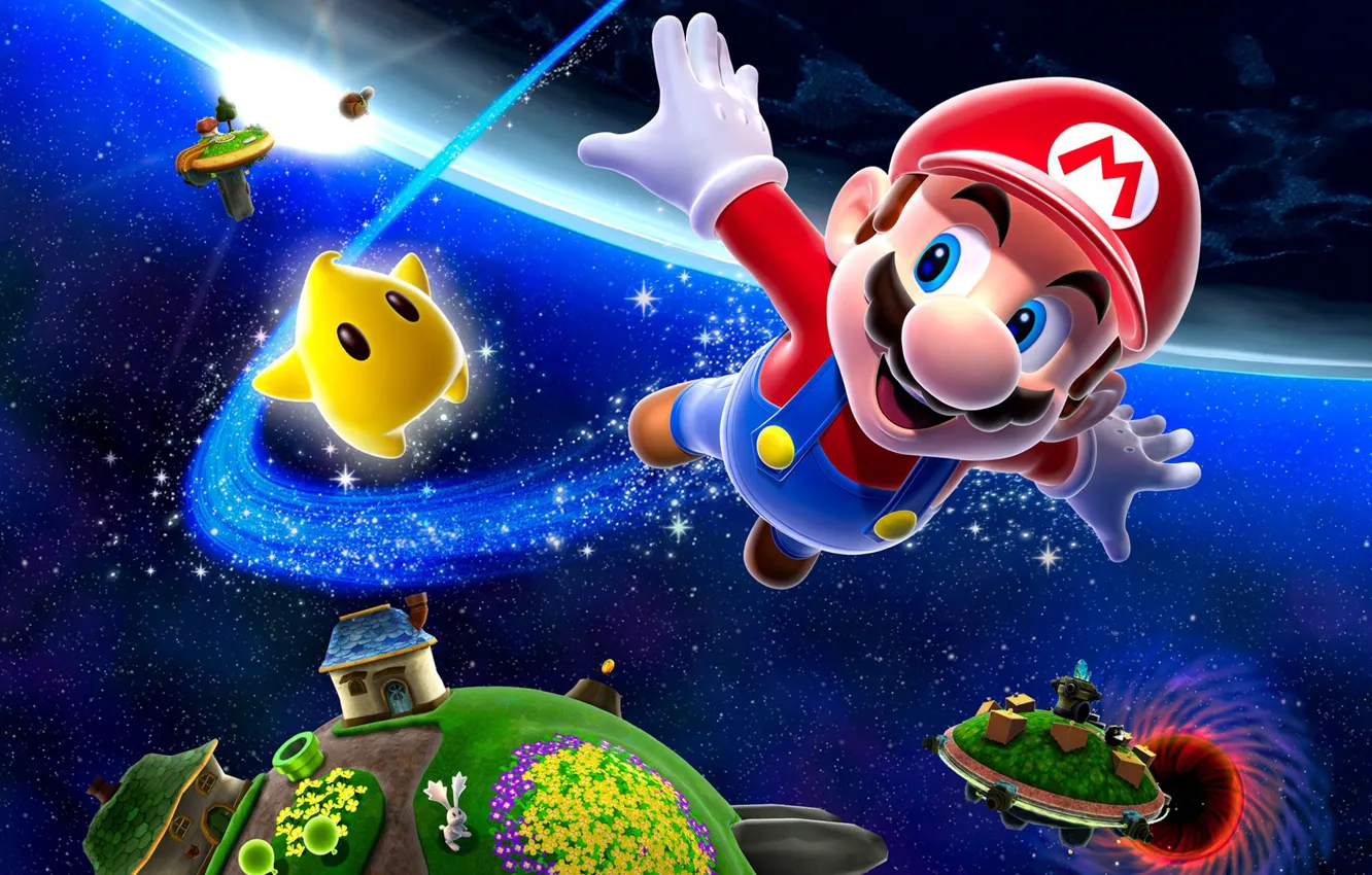 Photo wallpaper Space, Star, Super Mario