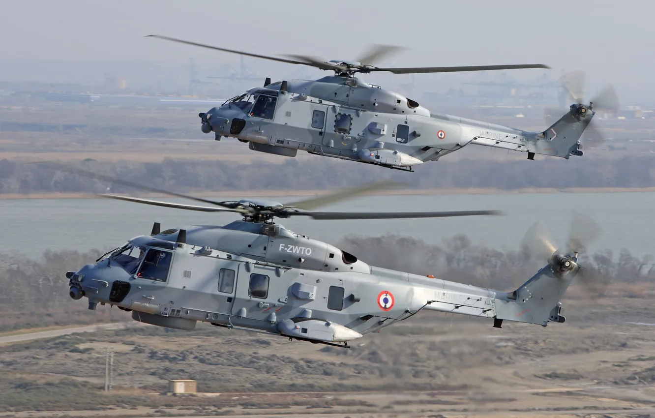 Photo wallpaper Helicopter, Airbus, NH90, French Navy, Airbus Helicopters, Marine Nationale, Eurocopter Group, NH90 NFH