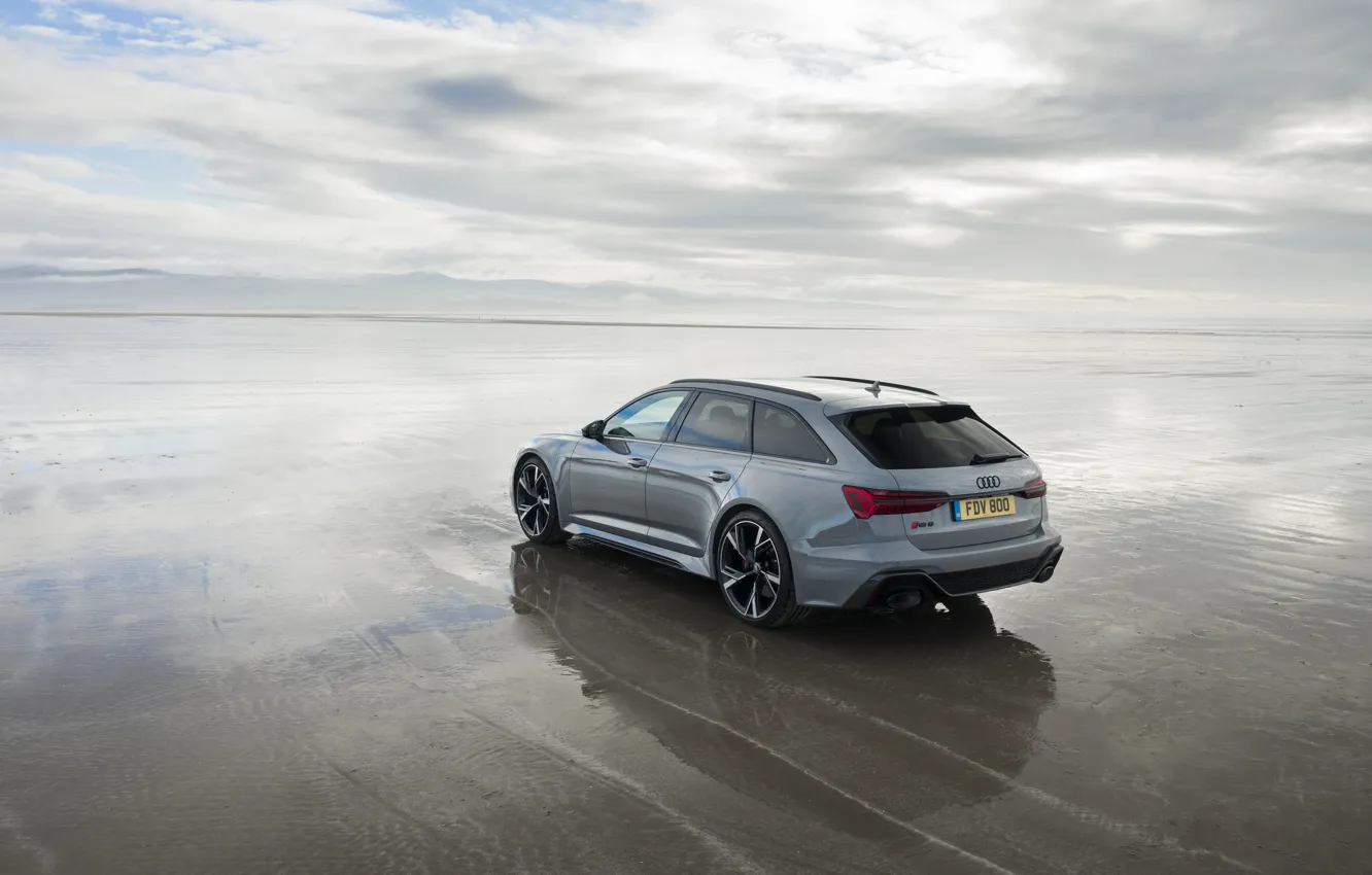 Photo wallpaper Audi, universal, RS 6, 2020, wet sand, 2019, V8 Twin-Turbo, RS6 Avant