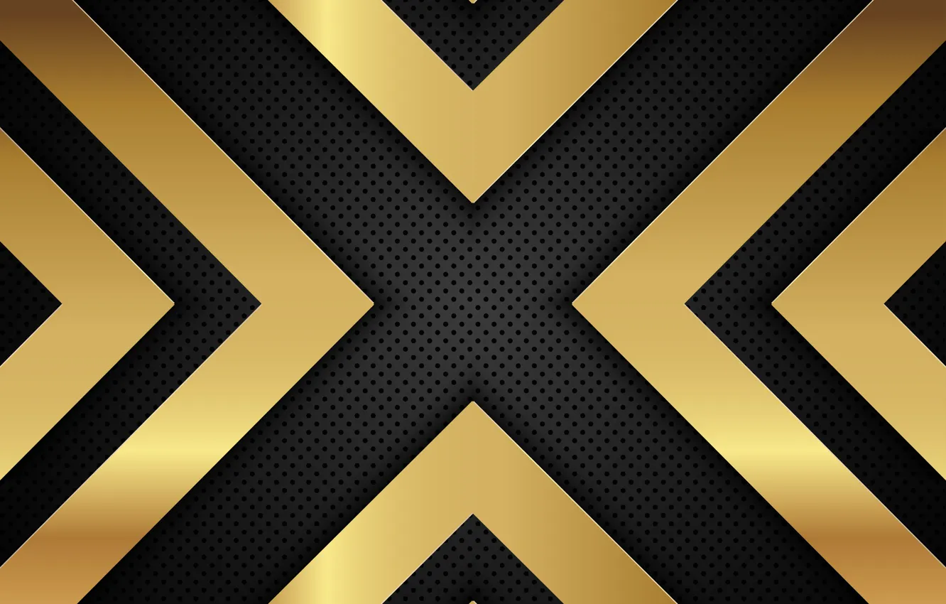 Photo wallpaper line, metal, gold, black, background, Arrow, metallic, shapes
